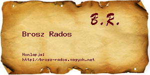 Brosz Rados névjegykártya